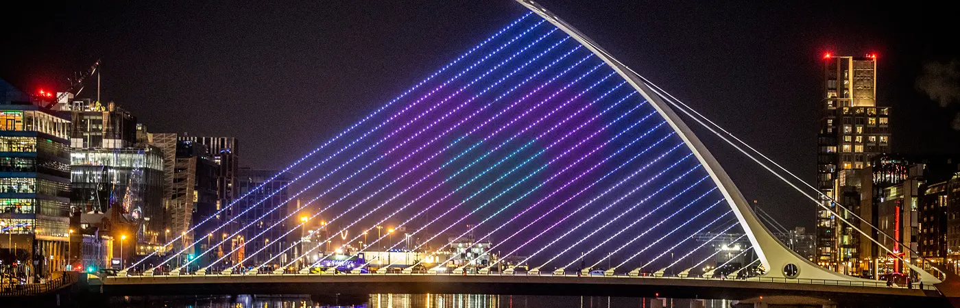 Dublin winter Lights Samuel Beckett Bridge